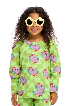 Chaser Brand Lime Checkered Daisy New