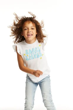 Chaser Brand Little Sister Flutter Sleeve Tee Outlet