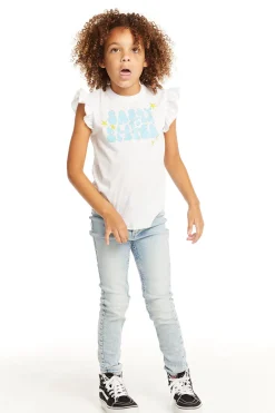 Chaser Brand Little Sister Flutter Sleeve Tee Outlet