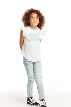 Chaser Brand Little Sister Flutter Sleeve Tee Outlet