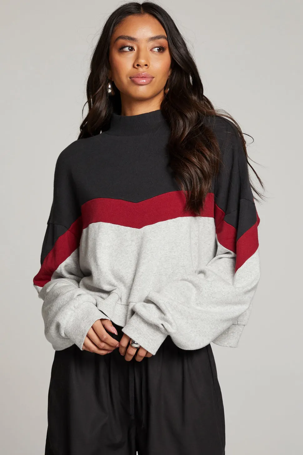 Chaser Brand Liz Fire Color Block Pullover Shop