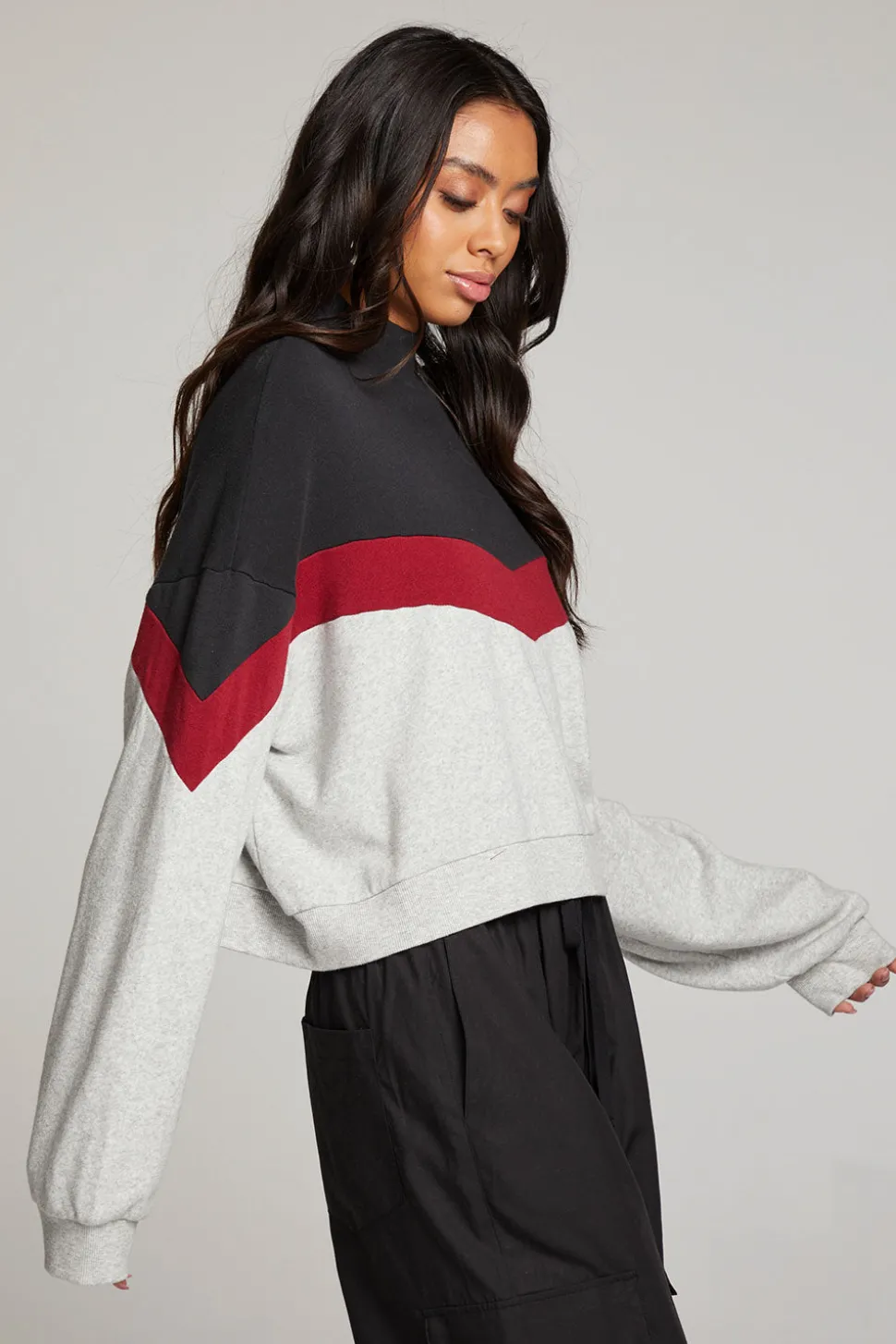 Chaser Brand Liz Fire Color Block Pullover Shop