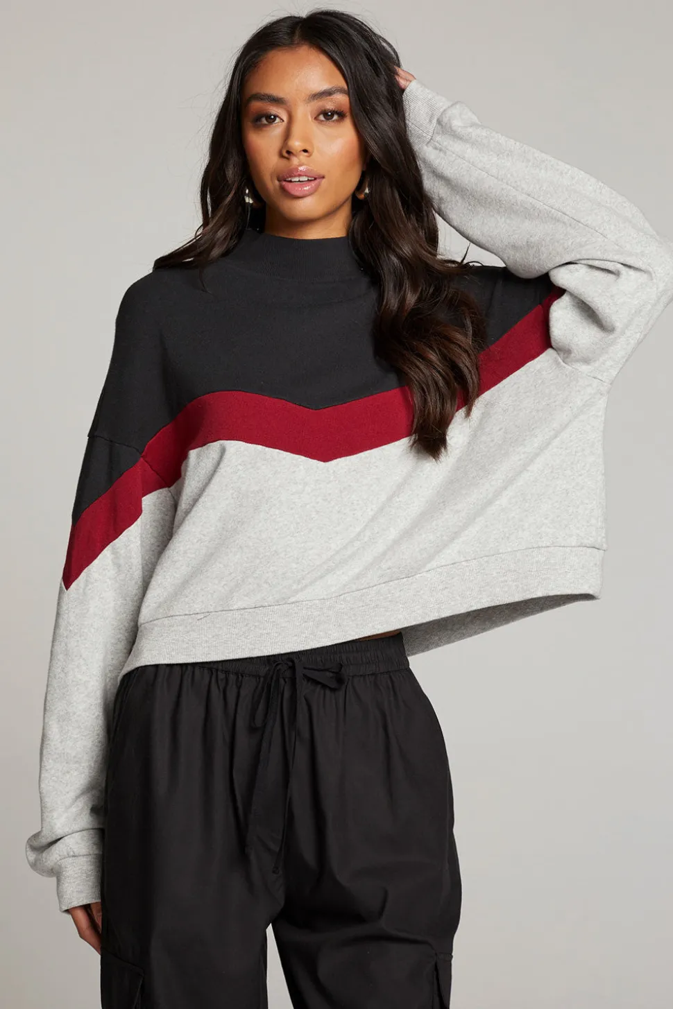 Chaser Brand Liz Fire Color Block Pullover Shop
