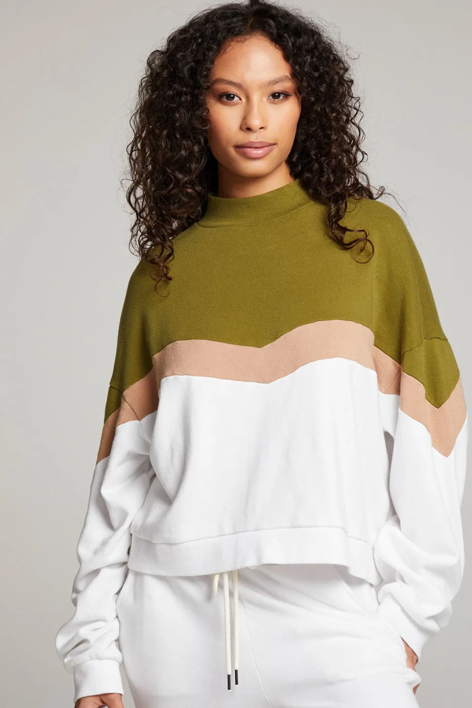 Chaser Brand Liz Sand Color Block Pullover Clearance