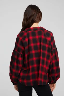 Chaser Brand Lola Sunset Plaid Blouse Cheap