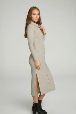 Chaser Brand Long Sleeve Button Down Collar Dress Store