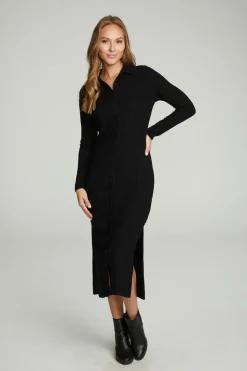 Chaser Brand Long Sleeve Button Down Collar Dress Discount