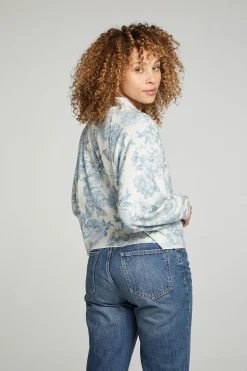 Chaser Brand Long Sleeve Cropped Mock Neck Raglan Tee Cheap