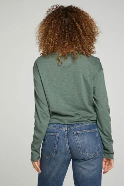 Chaser Brand Long Sleeve Cropped Tee Hot