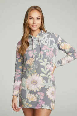 Chaser Brand Long Sleeve Hoodie Dress Fashion