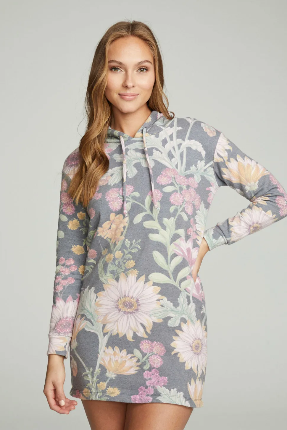Chaser Brand Long Sleeve Hoodie Dress Fashion