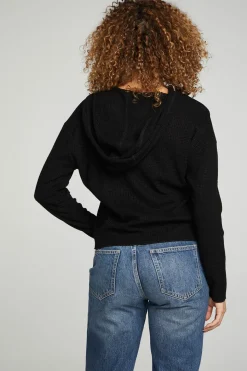 Chaser Brand Long Sleeve Semi Cropped Zip Front Hoodie Clearance