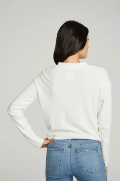 Chaser Brand Long Sleeve Zipper Mock Neck Semi Cropped Tee Store