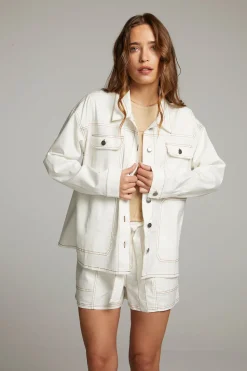 Chaser Brand Louise White Button Down Cheap
