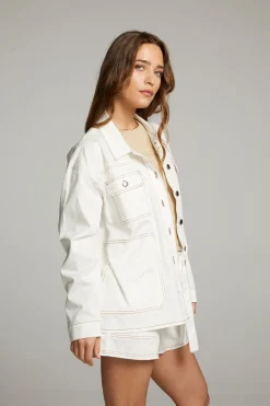 Chaser Brand Louise White Button Down Cheap