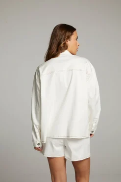 Chaser Brand Louise White Button Down Cheap