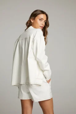 Chaser Brand Louise White Button Down Cheap