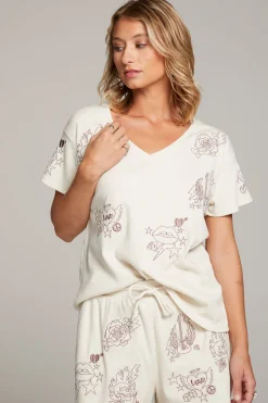 Chaser Brand Love Rock Embroidery Tee Online