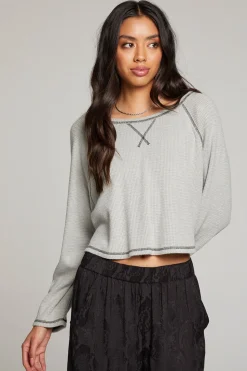 Chaser Brand Lucy Heather Grey Long Sleeve Online