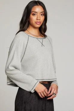 Chaser Brand Lucy Heather Grey Long Sleeve Online