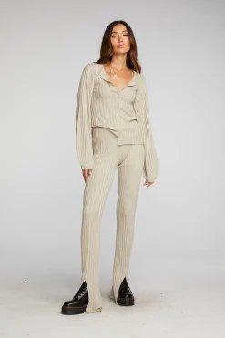 Chaser Brand Lurex Rib Knit Long Sleeve Tunic Best
