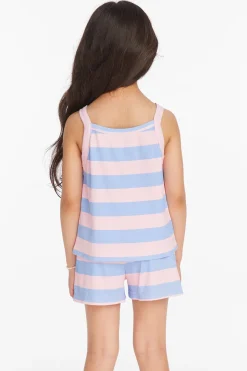 Chaser Brand Mae Bubblegum Stripe Girls Tank Top Hot