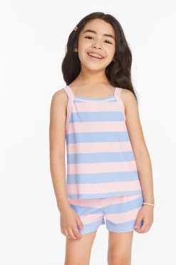 Chaser Brand Mae Bubblegum Stripe Girls Tank Top Hot