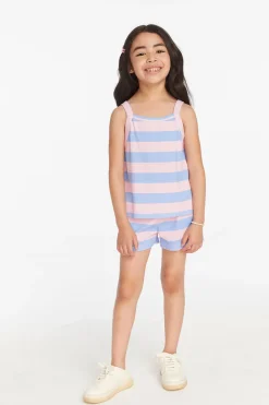 Chaser Brand Mae Bubblegum Stripe Girls Tank Top Hot