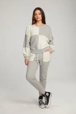 Chaser Brand Marie Heather Grey Pullover Online