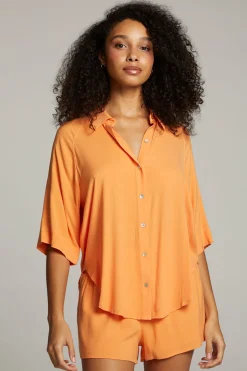 Chaser Brand Marlin Tangerine Button Up New