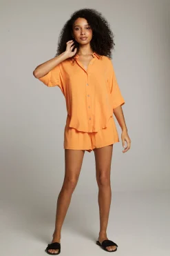 Chaser Brand Marlin Tangerine Button Up New