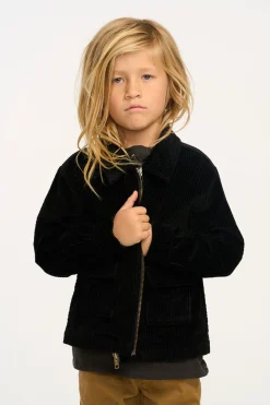 Chaser Brand Martin Raven Black Zip Up Corduroy Jacket Fashion