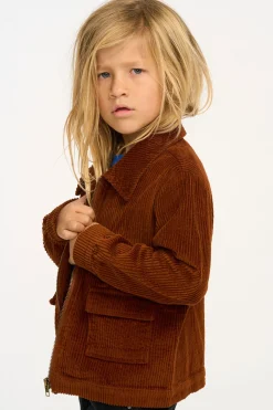 Chaser Brand Martin Walnut Brown Zip Up Corduroy Jacket Online