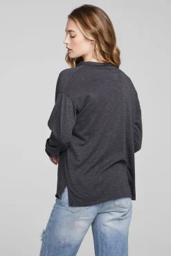 Chaser Brand Mela Shadow Black Long Sleeve Cheap