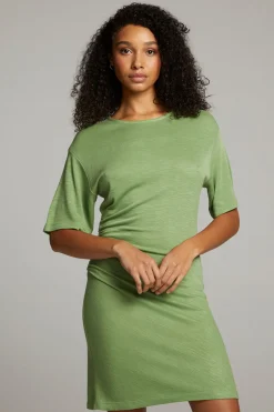 Chaser Brand Memory Piquant Green Mini Dress Best Sale