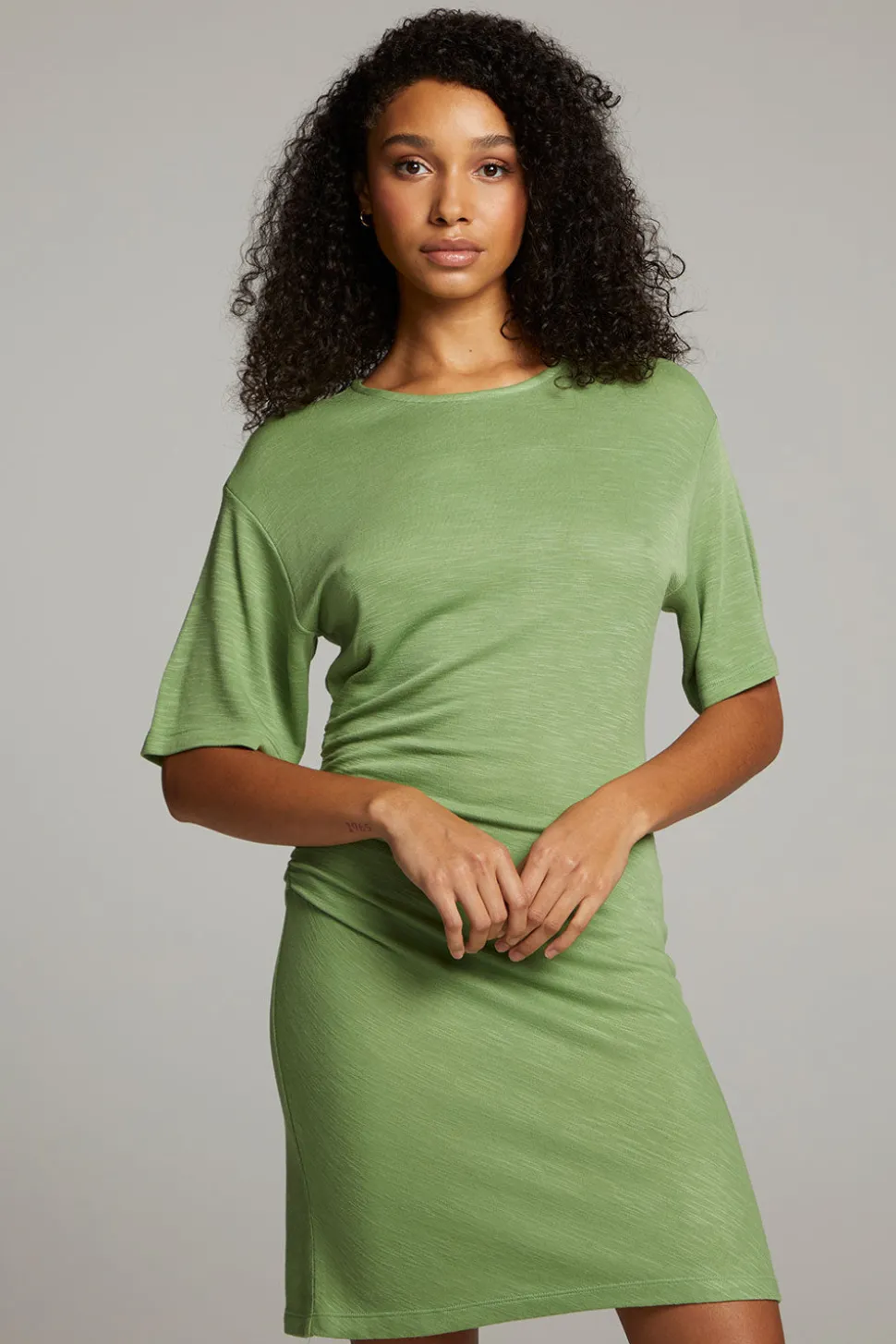 Chaser Brand Memory Piquant Green Mini Dress Best Sale