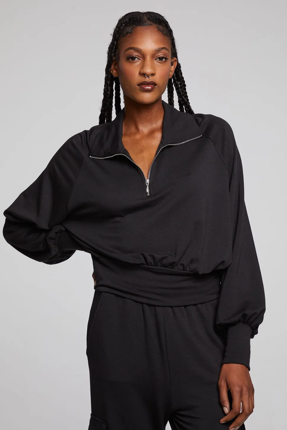 Chaser Brand Midnight Licorice Half Zip Best Sale