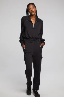 Chaser Brand Midnight Licorice Half Zip Best Sale