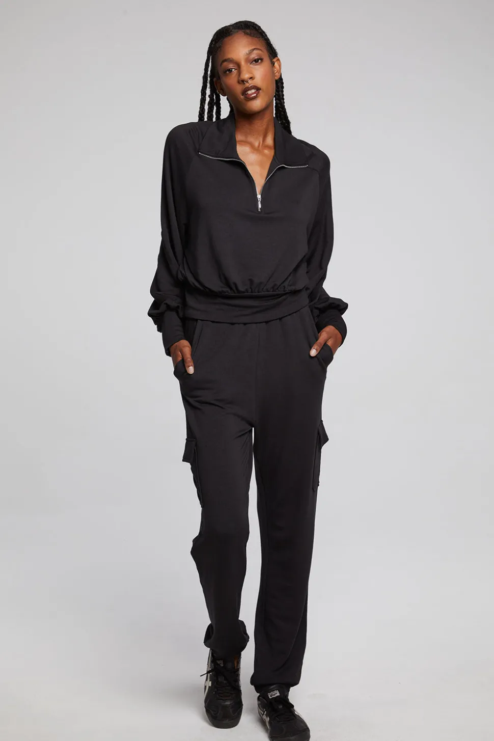 Chaser Brand Midnight Licorice Half Zip Best Sale