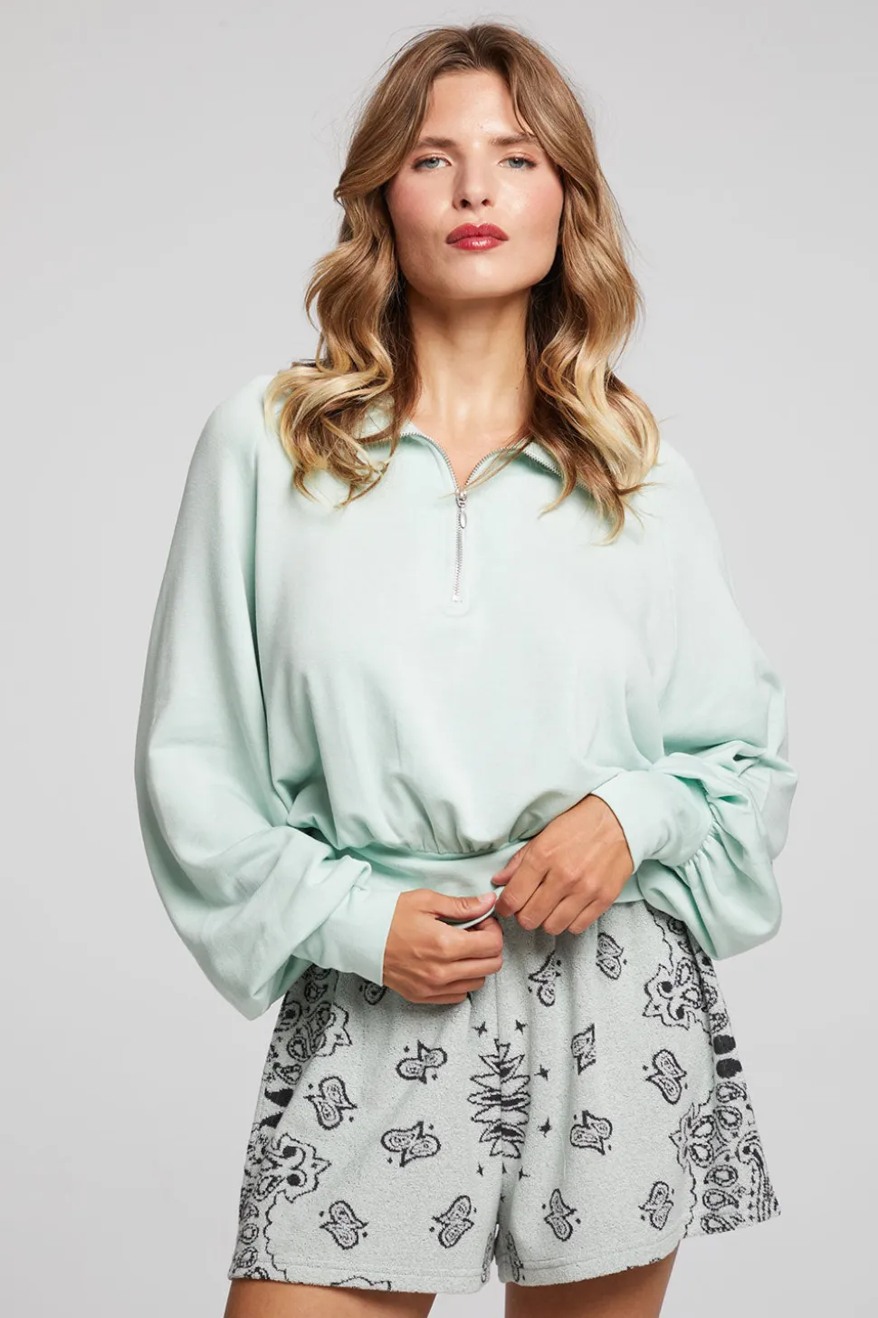 Chaser Brand Midnight Matcha Half Zip Flash Sale