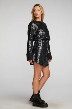 Chaser Brand Mini Dress With Wide Sleeves Shop