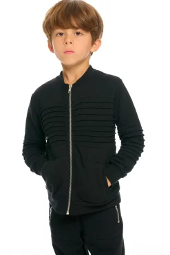 Chaser Brand Mock Neck Moto Zip Jacket Hot