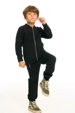 Chaser Brand Mock Neck Moto Zip Jacket Hot
