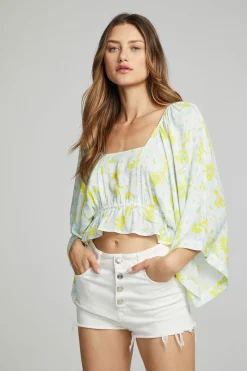 Chaser Brand Monarch Crop Top - Daisy Floral Print Outlet