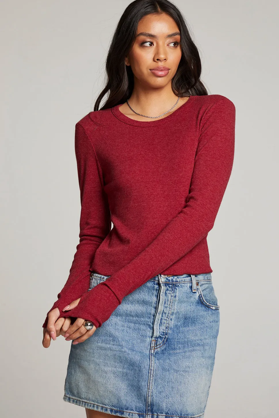 Chaser Brand Moonlight Blood Red Long Sleeve Sale
