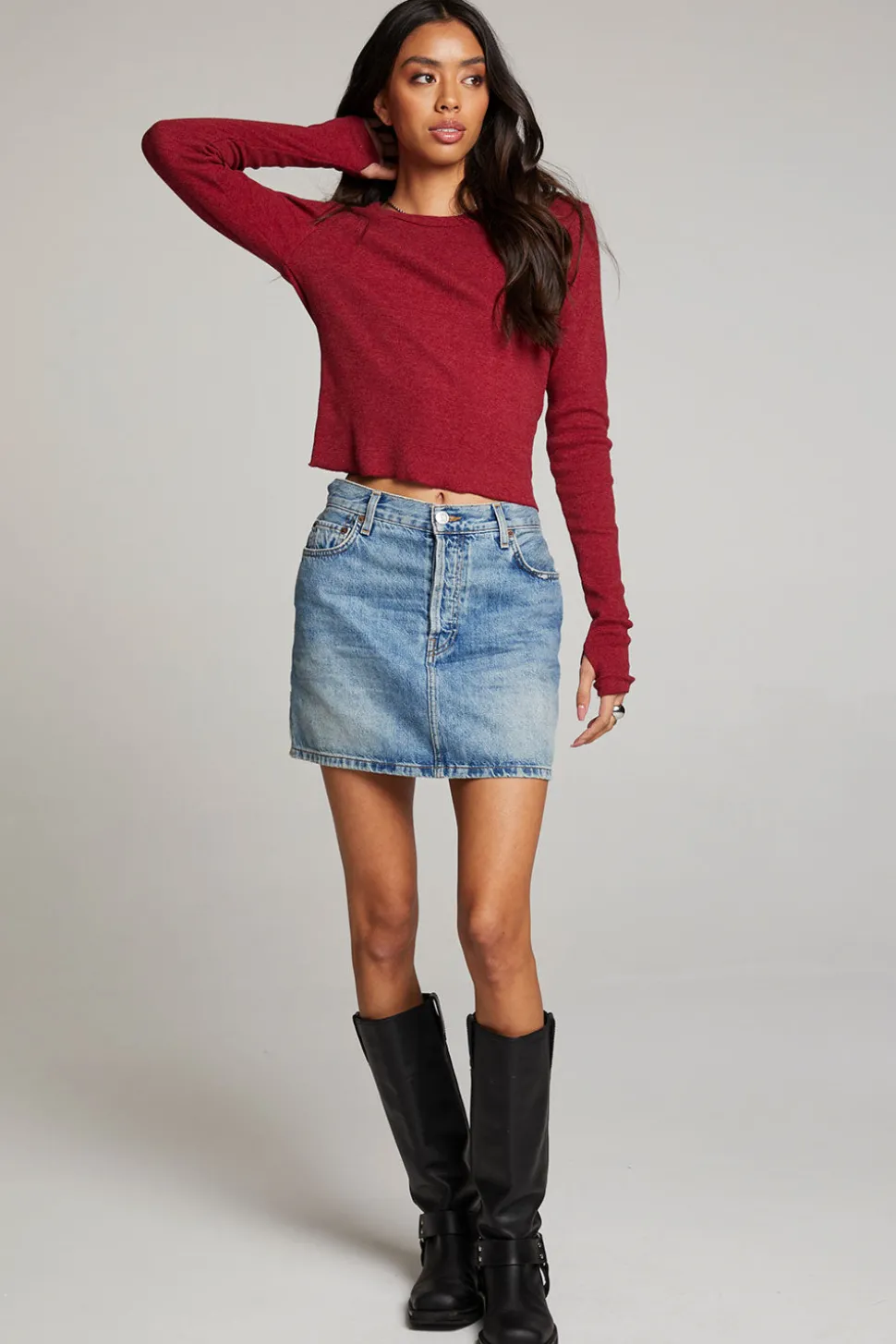 Chaser Brand Moonlight Blood Red Long Sleeve Sale