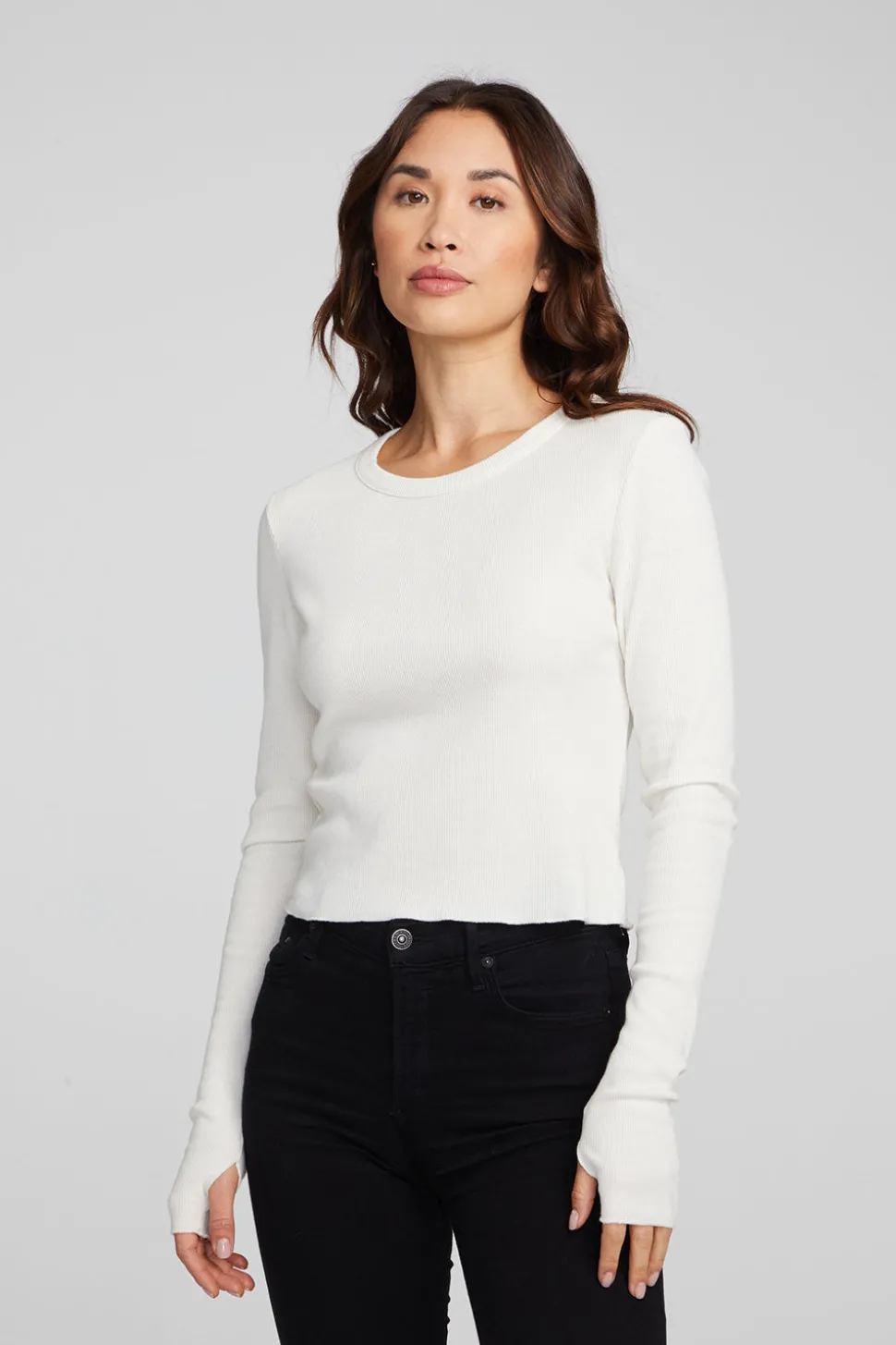 Chaser Brand Moonlight Bright White Long Sleeve Fashion