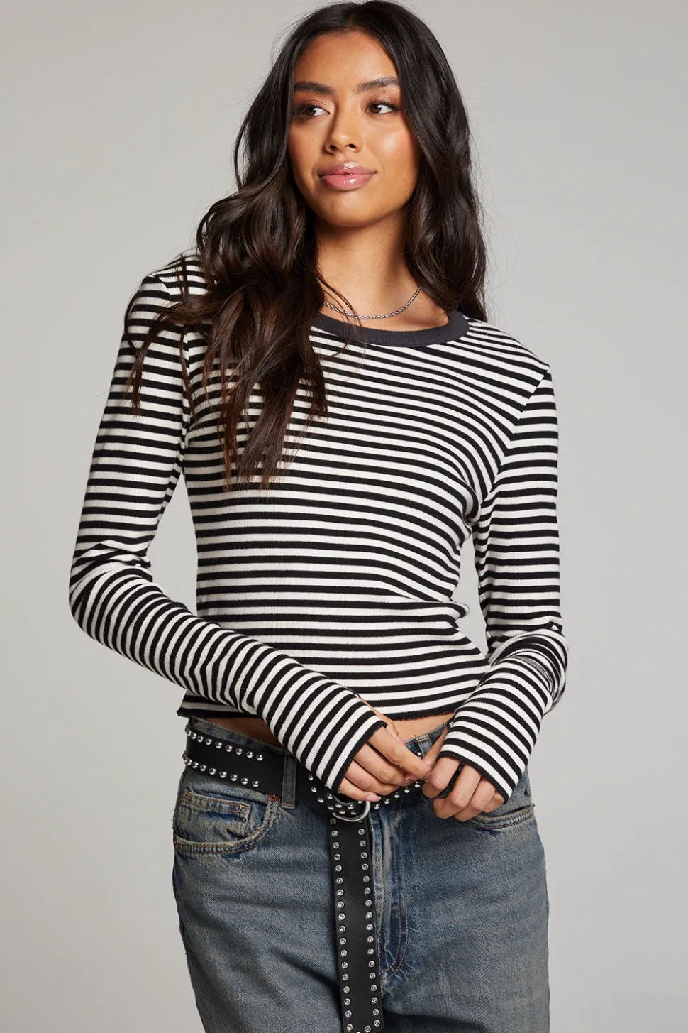 Chaser Brand Moonlight Punk Stripe Long Sleeve Fashion
