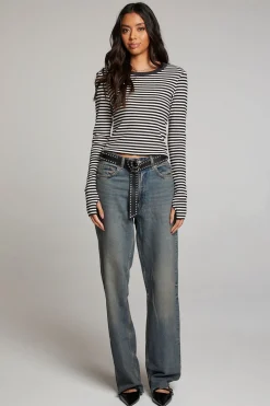 Chaser Brand Moonlight Punk Stripe Long Sleeve Fashion