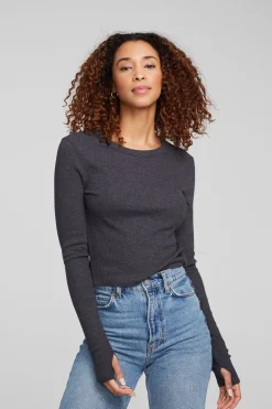 Chaser Brand Moonlight Shadow Black Long Sleeve New